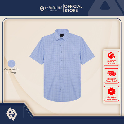 Áo sơ mi kẻ nam Phan Nguyễn, chất liệu cao cấp, thoáng mát, mềm mại, form slim fit SMC.537