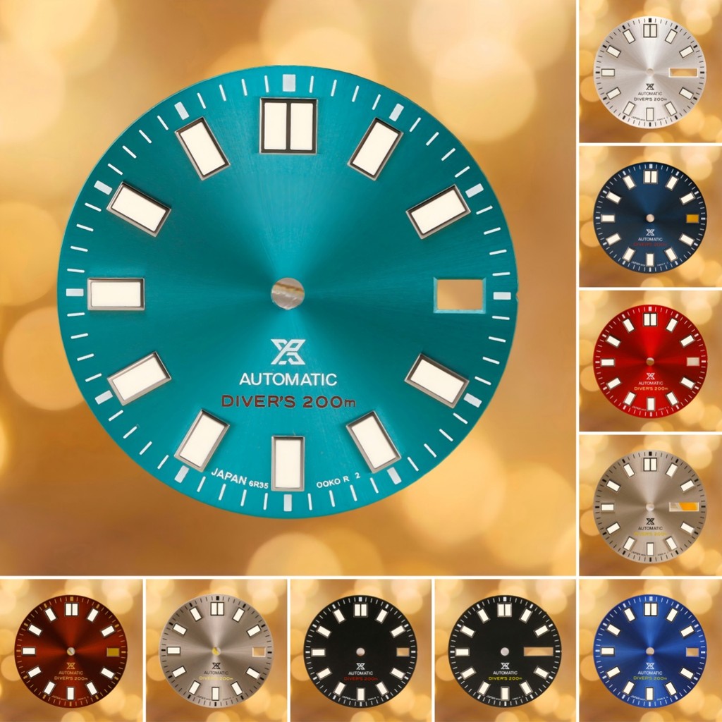 28,5mm NH35 Dial S Logo Sunray 62MAS Prospex Nh35 Ốp Lưng Sửa Đổi Phần Xanh Dạ Quang Thích Hợp Cho M