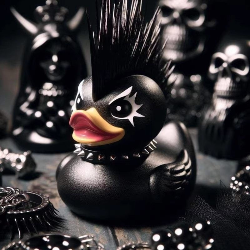 JUADuckieville Duck Satan Duck, Punk Duck, Death Rock Duck, Mrs. Valentina Gothic Duck Ornament12U