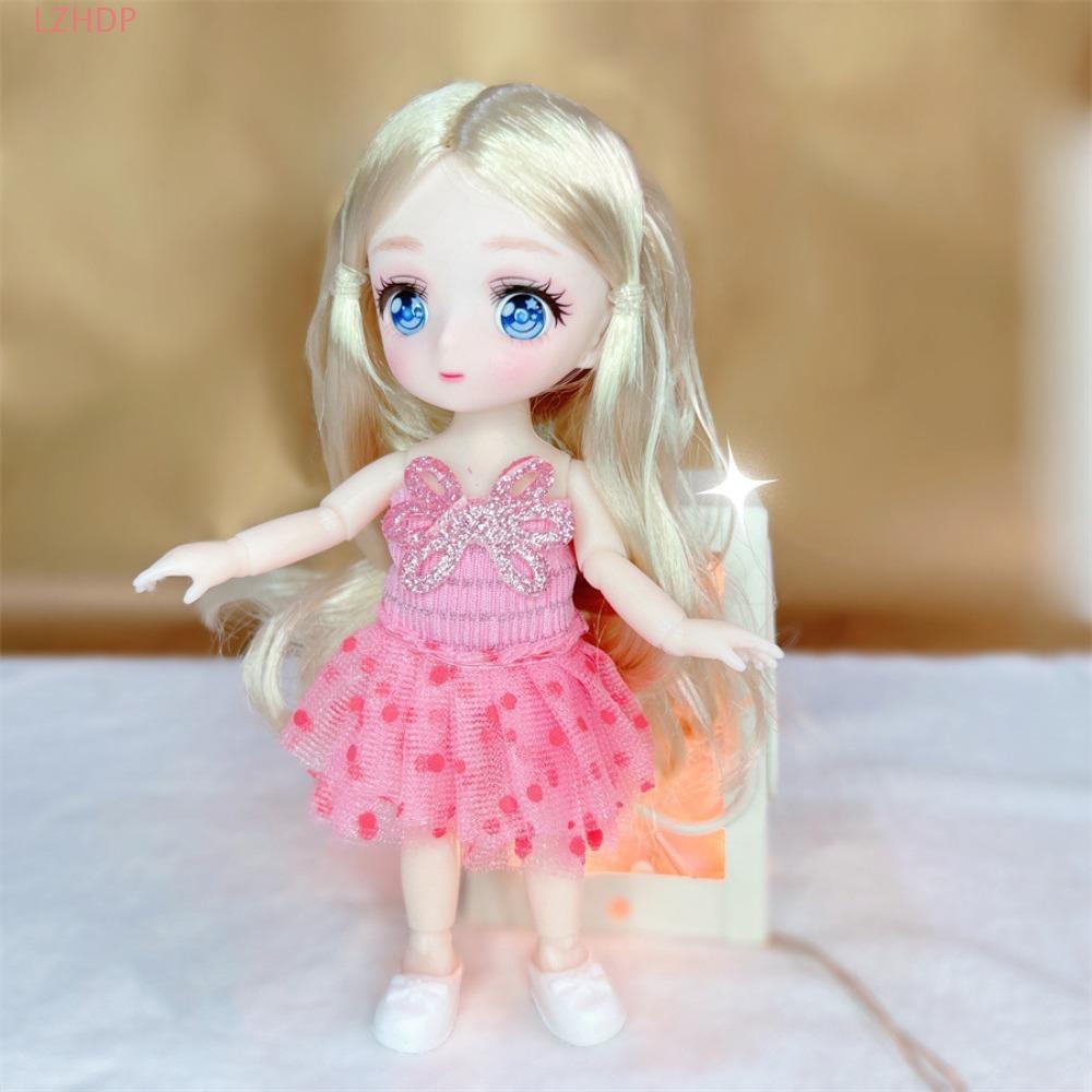 LZHDP 16cm Anime Mắt Đồ Chơi Búp Bê, Bóng Khớp Cơ Thể Đầy Màu Sắc Kawaii Bjd Búp Bê, Thời Trang Mini