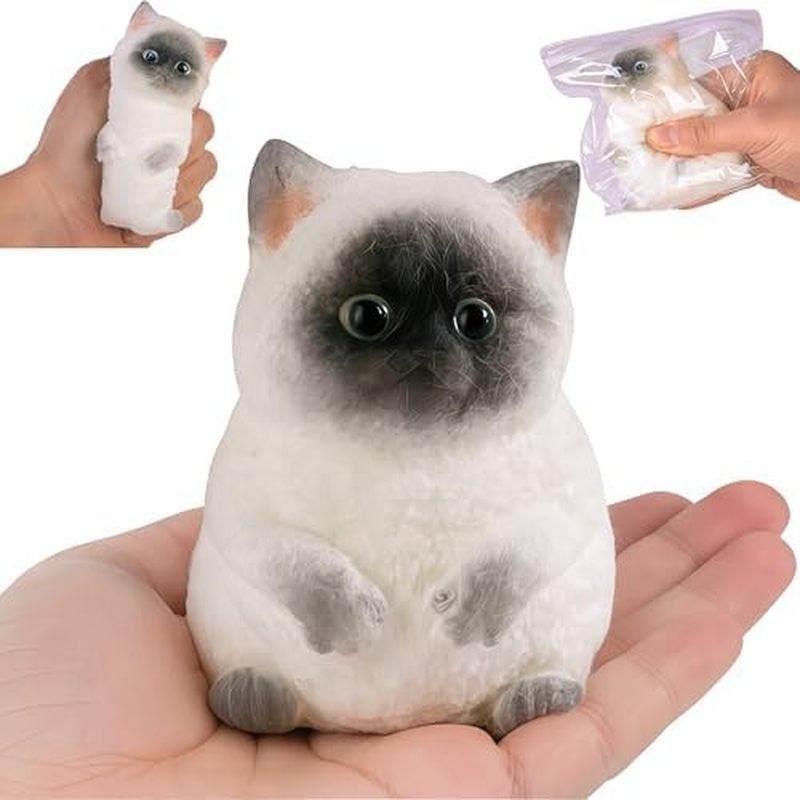 Handmade Mèo Lớn Taba Squishy Giảm Căng Thẳng Vui Quà Tặng Mèo Squishy Căng Thẳng Đồ Chơi Xiêm Mèo T