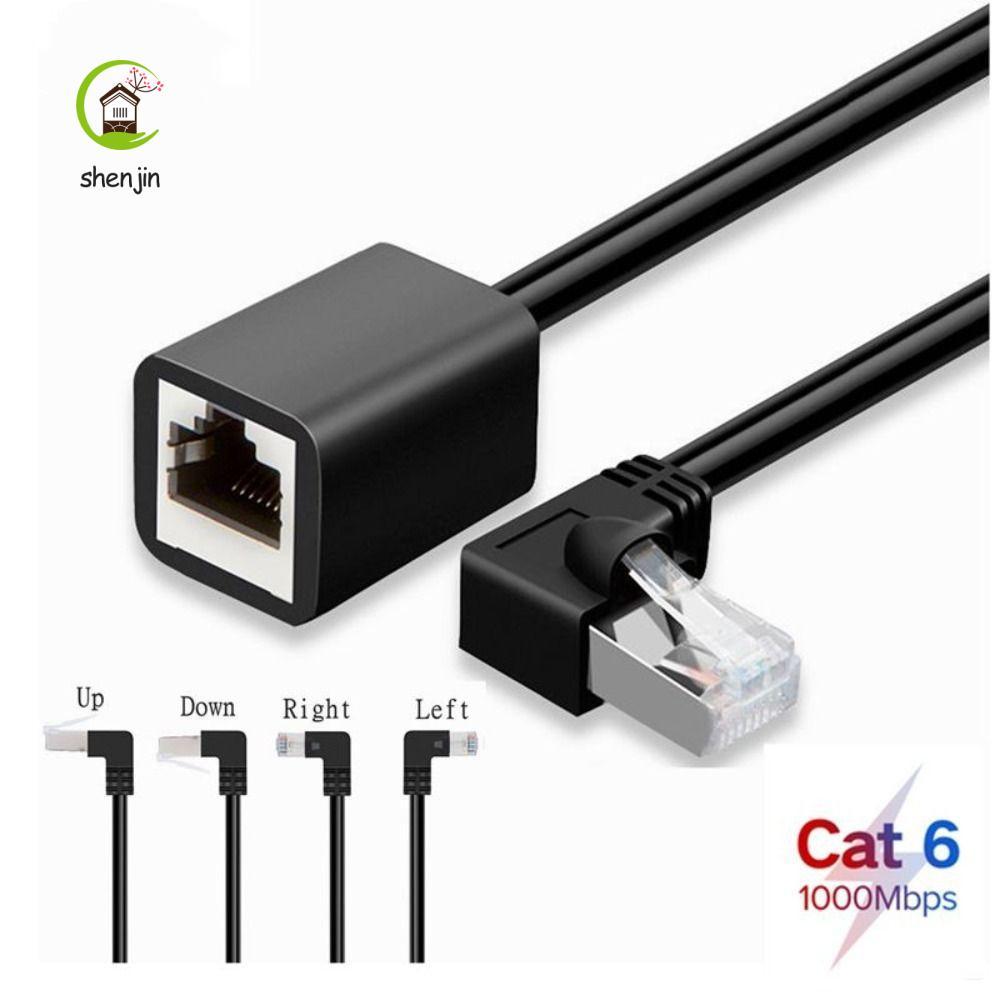 SHENJIN Cáp Nối Dài Mạng CAT6 Cho PC Laptop Mạng LAN Cáp Mạng Góc Phải 90 Độ Cáp Chuyển Đổi Nam Đến 