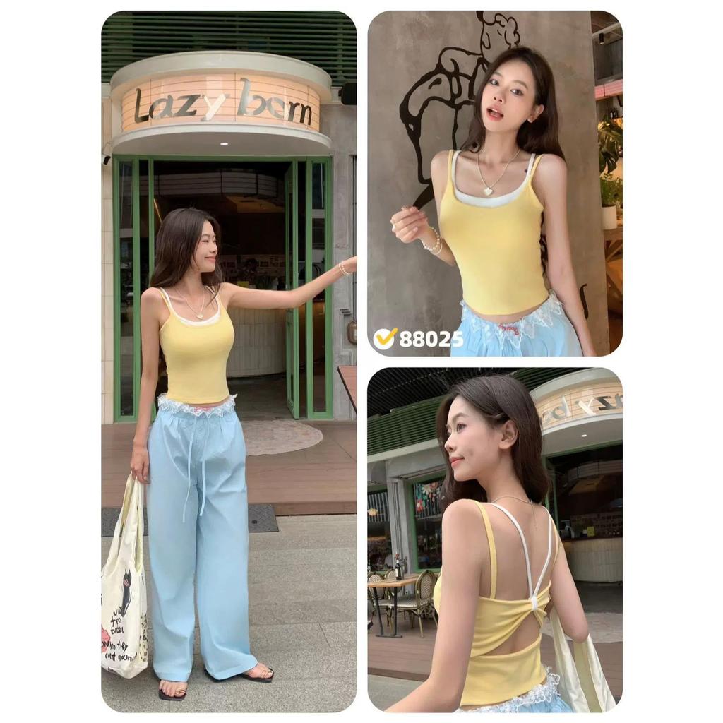 [BiGirls] Áo 2 dây phối màu cực sáng, kiểu thiết kế Nơ buộc sau lưng gợi cảm, sang trọng Kèm Mút Xịn B012 | BigBuy360 - bigbuy360.vn