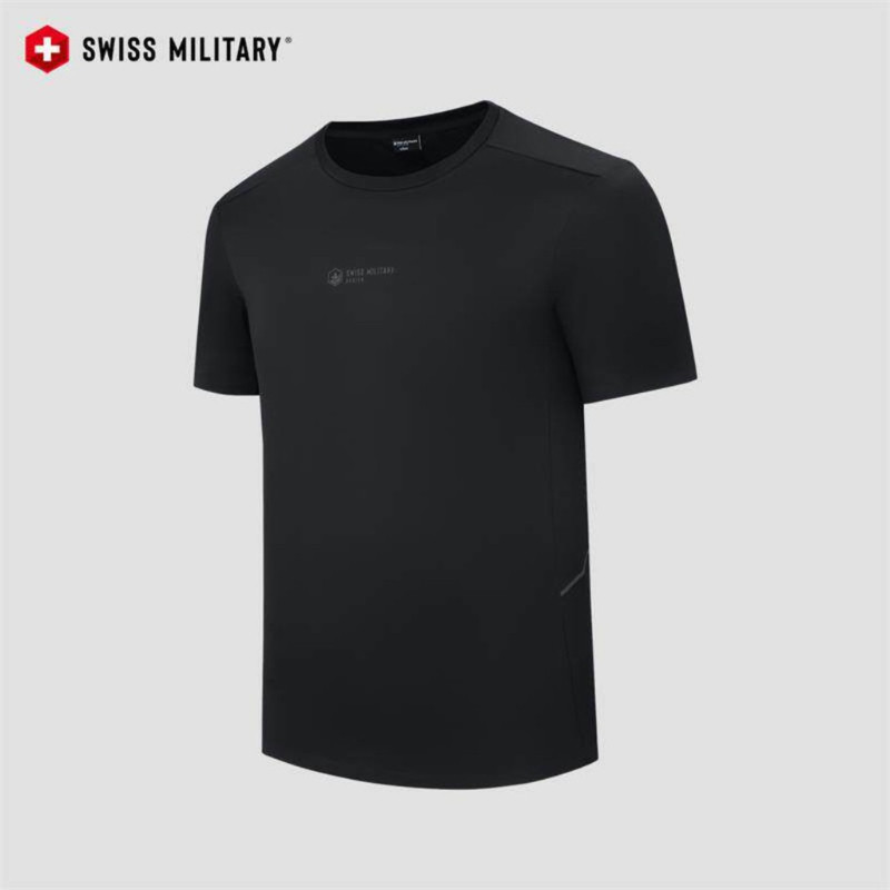 Áo thun cổ tròn ngoại cỡ SWISS MILITARY, 100% cotton thoáng khí, thoải mái với thiết kế đơn giản