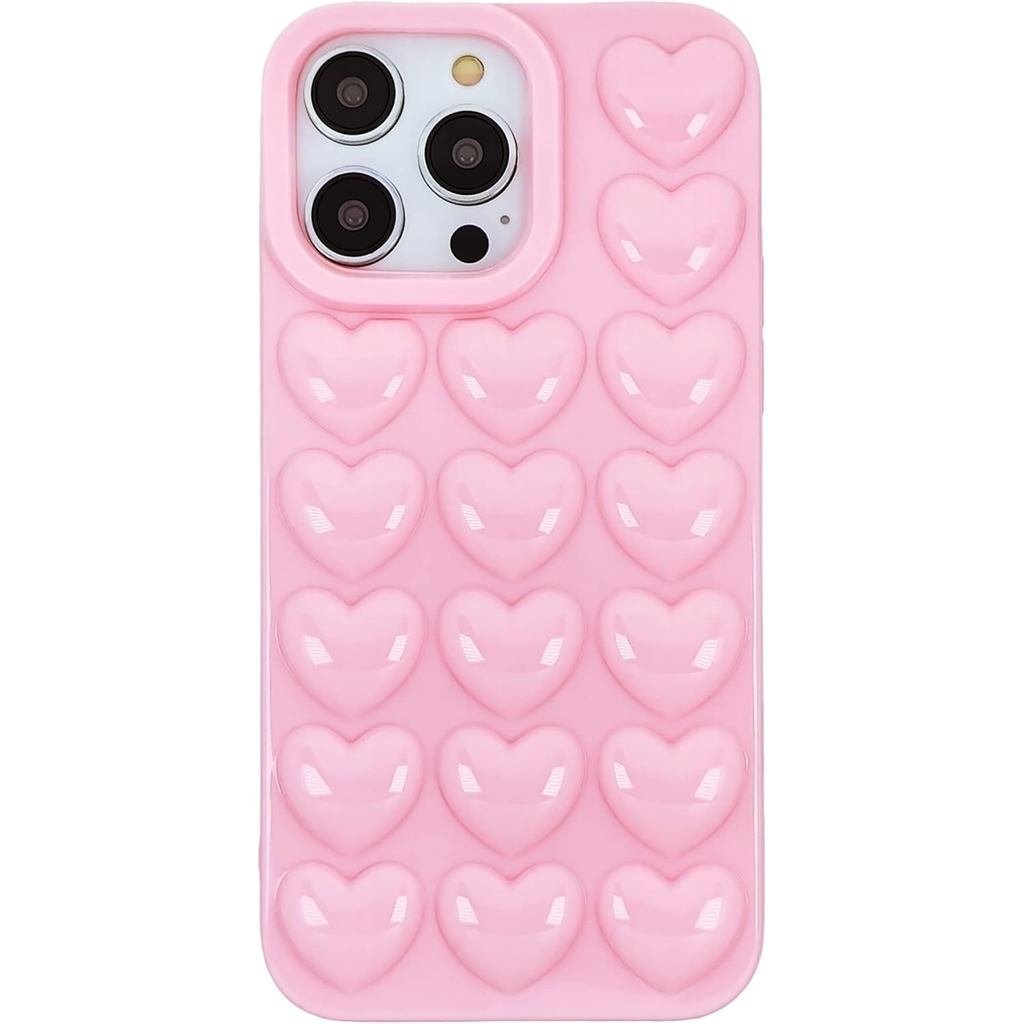 Dành Cho iPhone 16 Pro Max Dành Cho Nữ, Vỏ Gel Kawaii 3D Pop Bubble Heart, Nữ Tính Dễ Thương Cho iPh