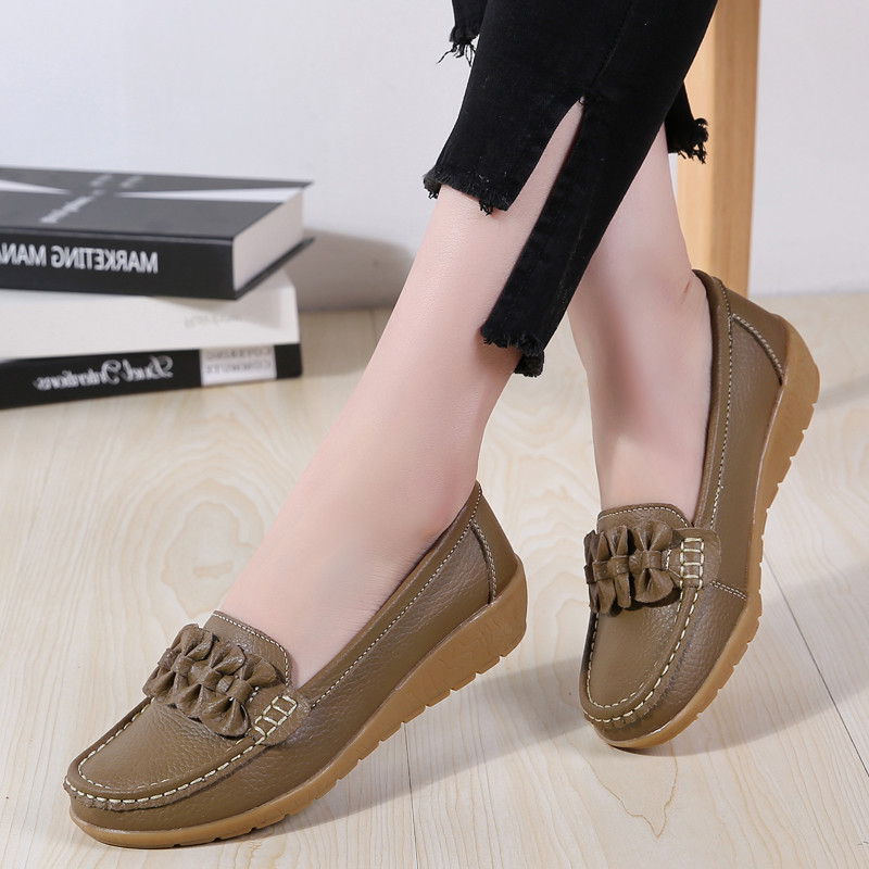 Giày Nữ Slip On Thời Trang Loafer Thoáng Khí Giày Nữ Loafer Cổ Điển Đẹp Trai Da Mềm Mại