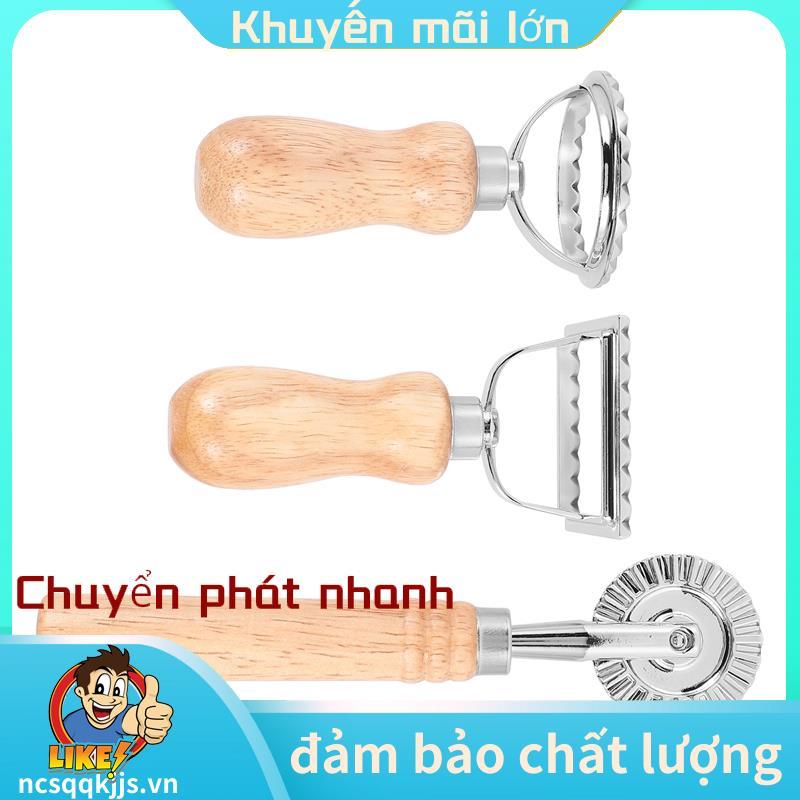 Bộ 3 Dụng Cụ Cắt Bánh Mì Ravioli, Máy Làm Tem Ravioli Có Tay Cầm Bằng Gỗ Máy Cắt Ravioli Ravioli Cho