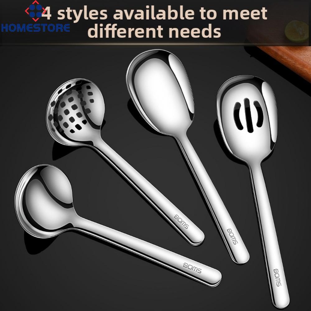 [Homestore]316 Stainless Steel Serving Spoon Colander Soup Ladle Kitchen Utensil Set Modern