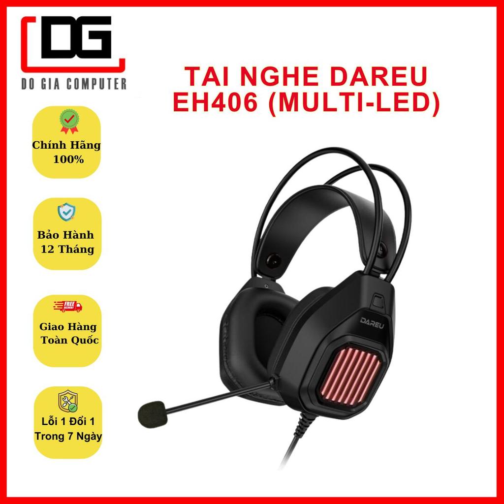 Tai Nghe Gaming DAREU EH406 (MULTI-LED), JACK CẮM USB 2.0, BẢO HÀNH 12 THÁNG Nghe Nhạc Earphone Nhét
