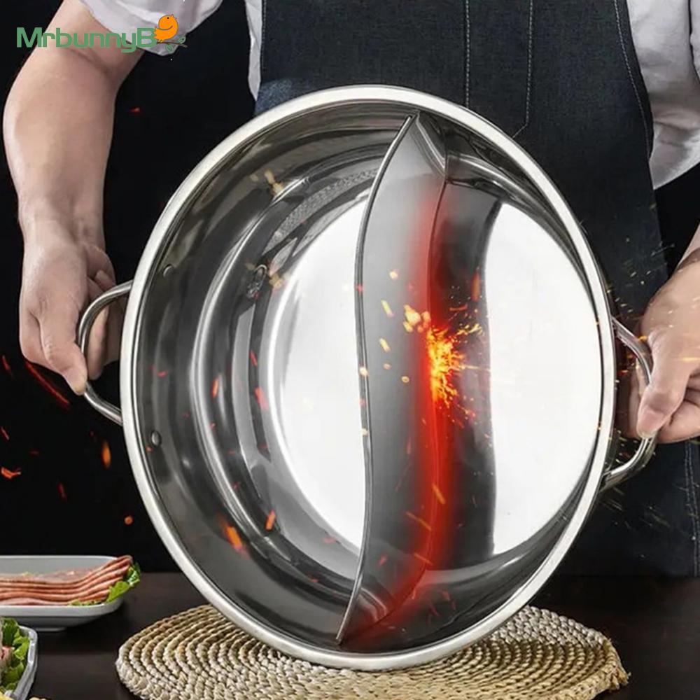28cm Hot-Pot Twin Divided Thép không gỉ 28cm Nồi Hot-Pot Ruled Tương thích