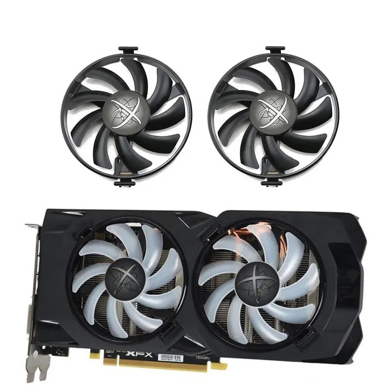 Dành Cho XFX AMD Radeon RX 480 470 570 580 470D RS Black Wolf Graphics Quạt Làm Mát FDCU12S9-C DC 12
