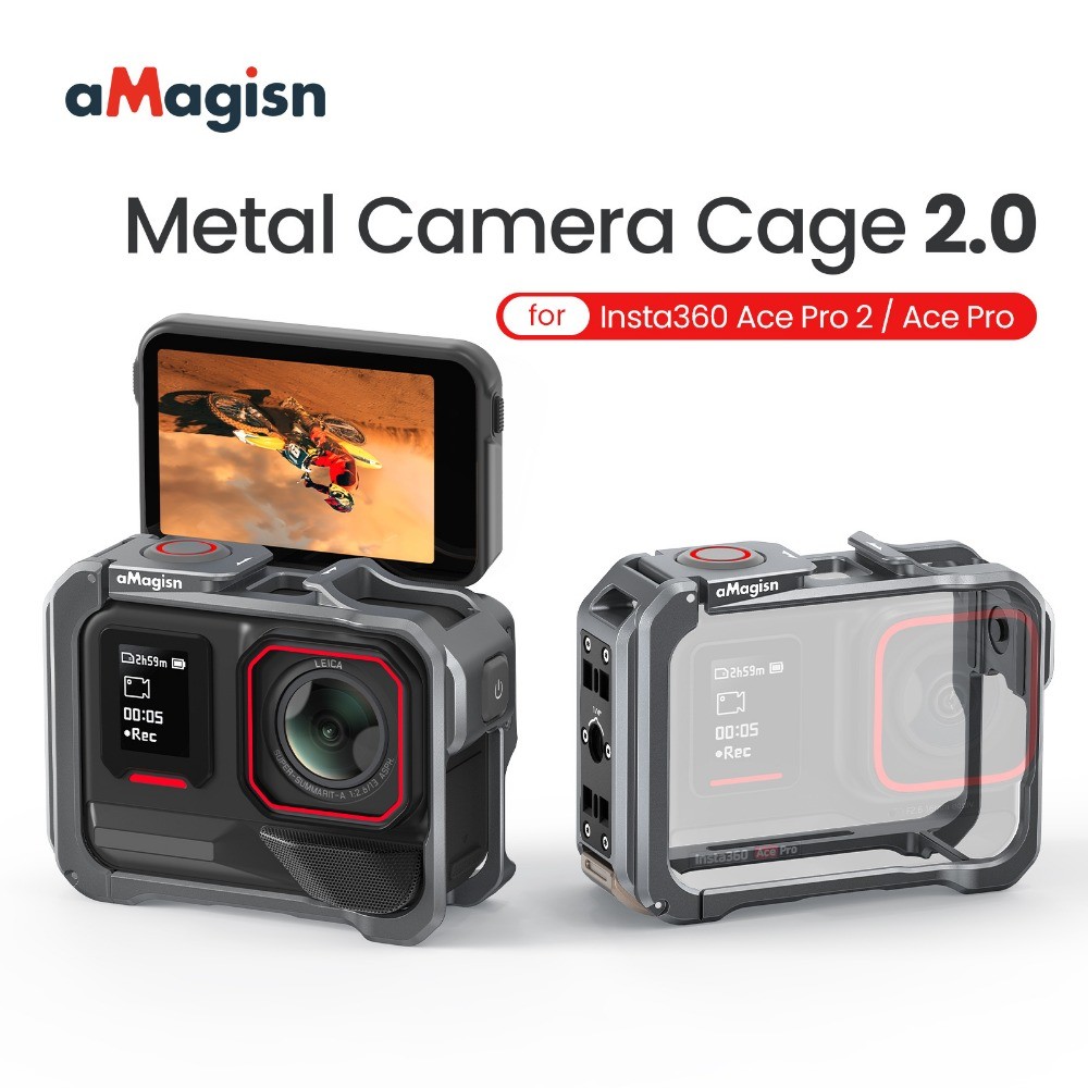 AMagicsn thích hợp cho lồng kim loại Insta360 Ace Pro 2, thích hợp cho phụ kiện khung bảo vệ nhanh I