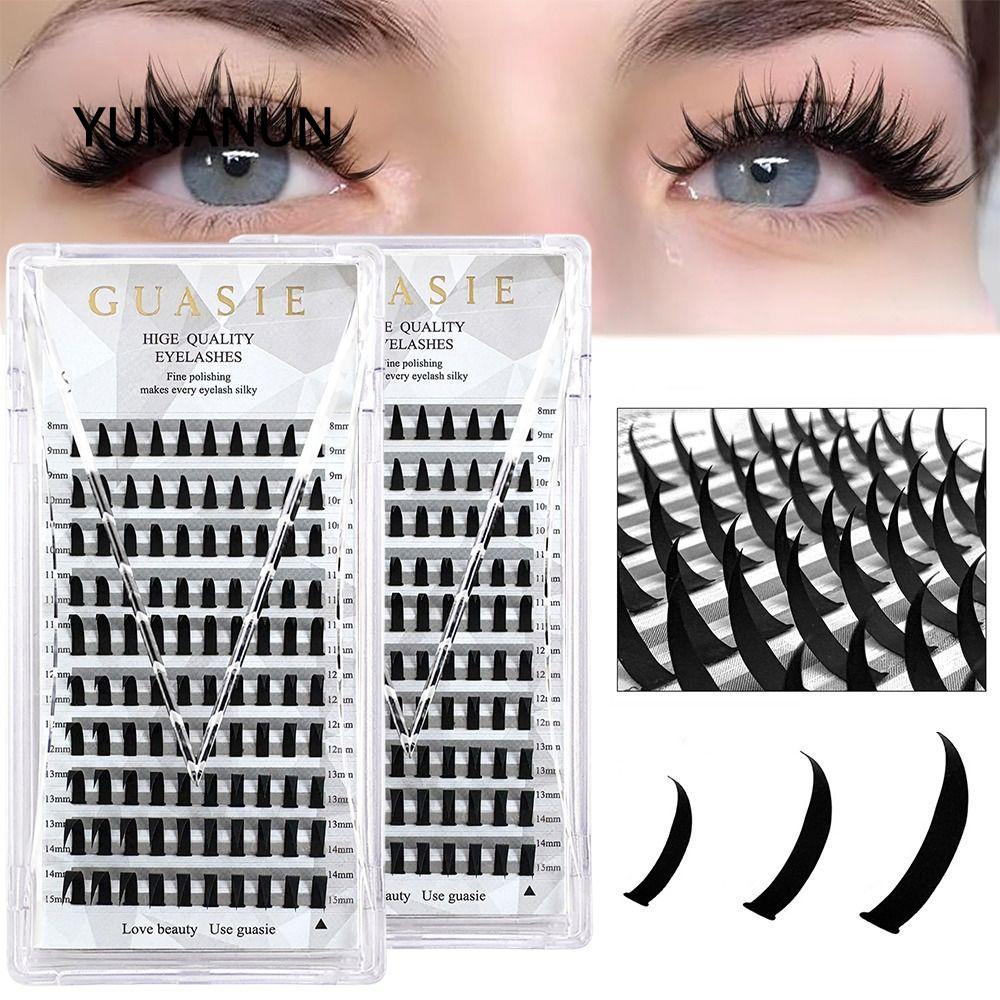 Cụm mi YUNAUN, 8-15mm Baddie Anime Manga Cụm lông mi, 10 hàng C Curl Volume Spiky Handmade Eye Clust