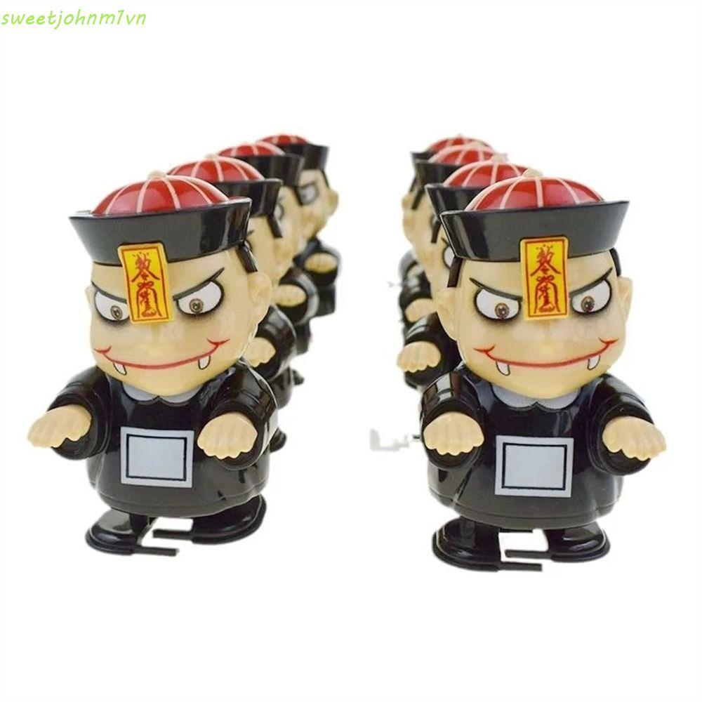 SWEETFASHION Wind Up Đồ chơi, Thú vị Đồng hồ Trung Quốc Zombie, Búp bê ma bằng nhựa ABS mới lạ Đồ ch