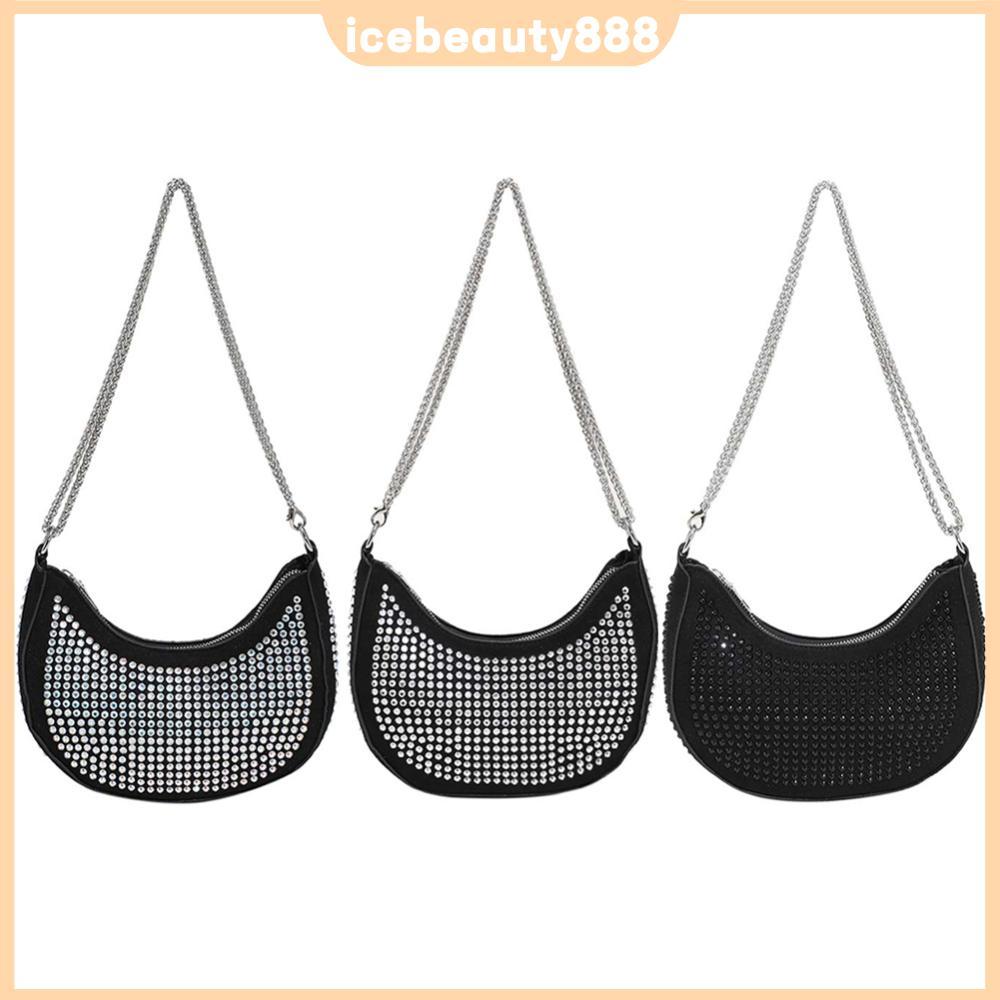 Túi đeo vai kim cương giả lưỡi liềm thời trang Túi xách nữ đeo nách [icebeauty888.vn]