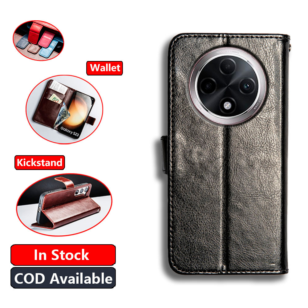 Da Cổ Điển Cho Oppo A3 Pro 5G CN F27 Pro + A3i Plus PJY110 PKA110 Ví Vintage Folio Case Flip Noteboo