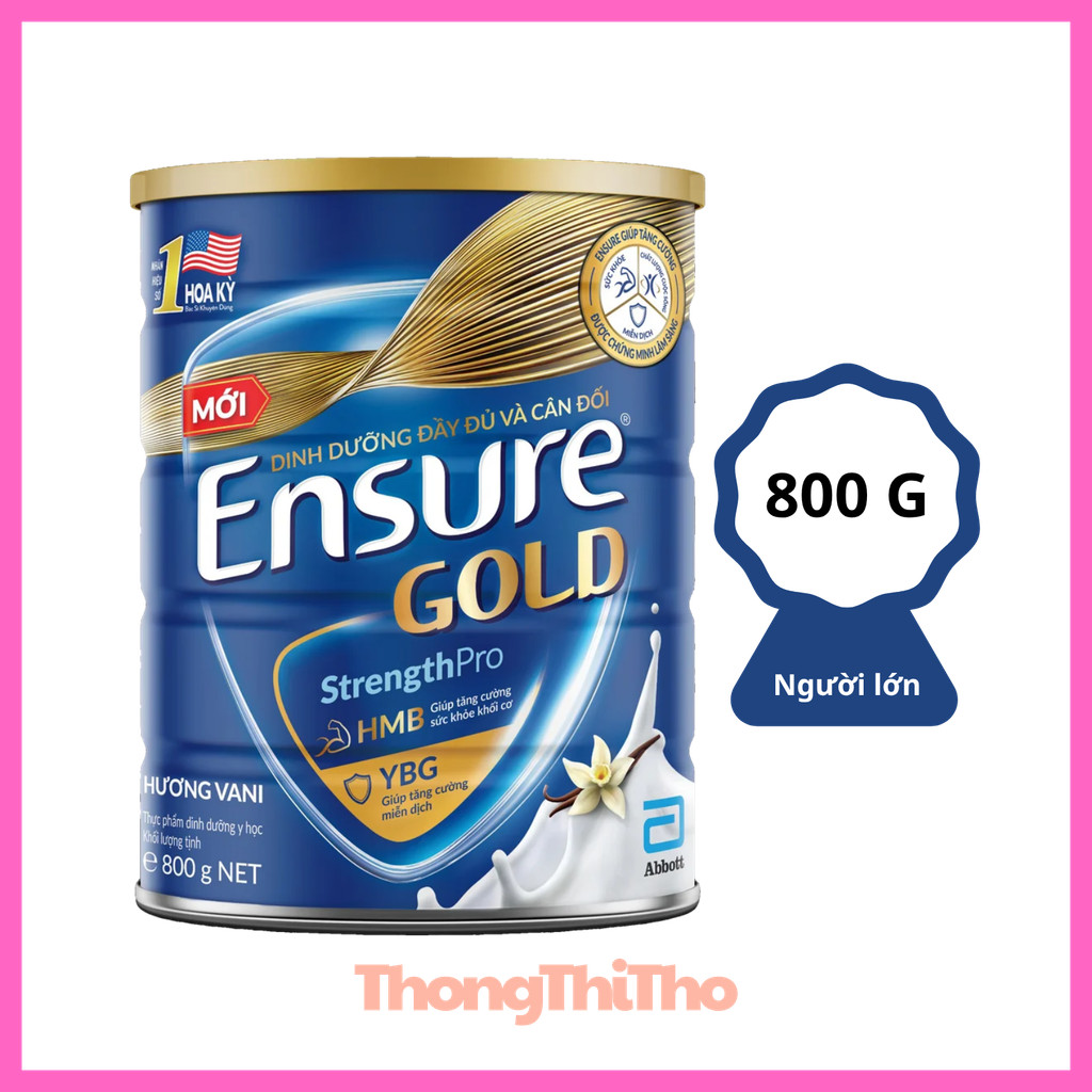 Sữa bột Ensure Gold Abbott hương vani 800g