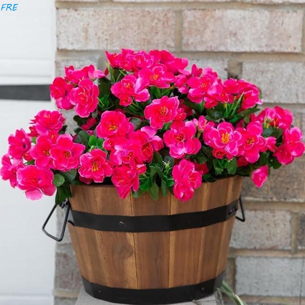 FRE Hoa Azalea giả, cành hoa nhân tạo Azalea, cảm giác thật, thủ công nghệ thuật, quà tặng hoa giả t