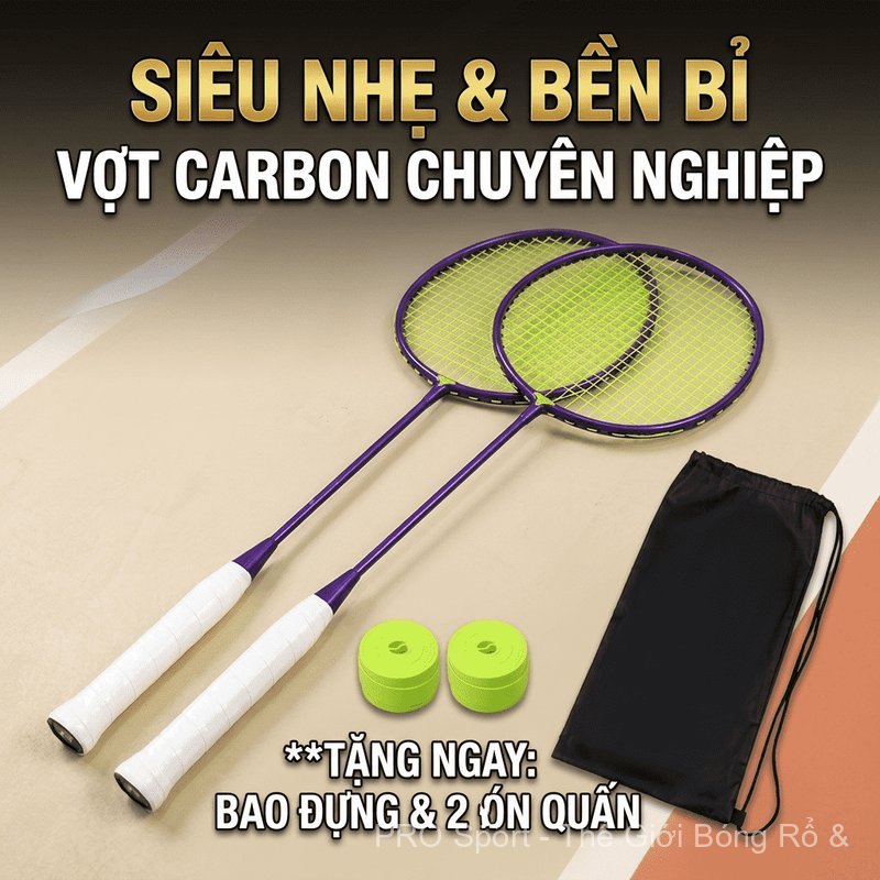 Vợt cầu lông Đơn 5U Full Carbon siêu nhẹ 30lbs chuyên nghiệp