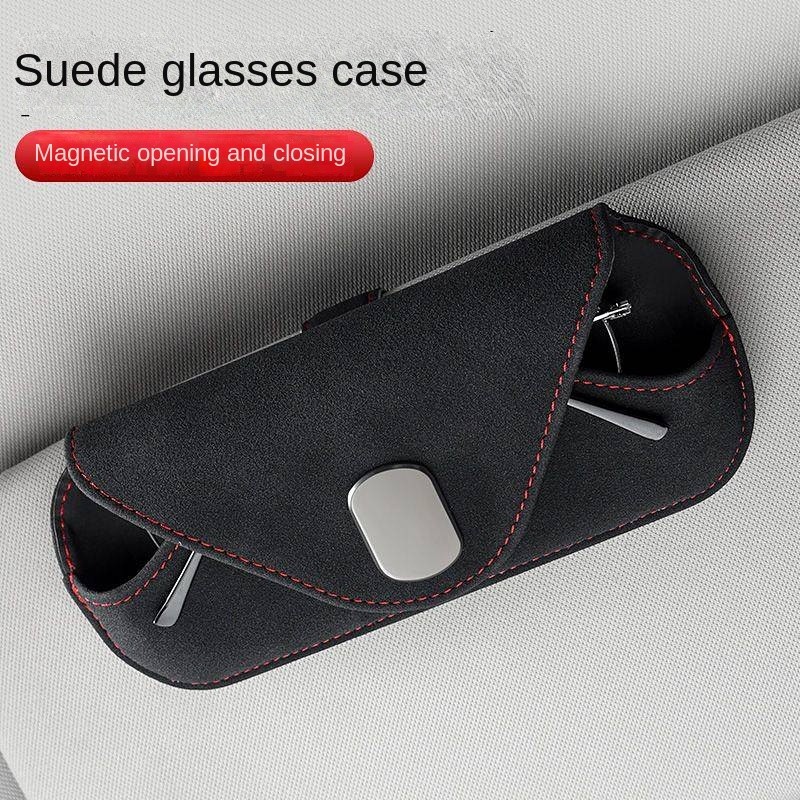 Car Glasses Case Car Magnetic Suction Storage Box Car Glasses Case Roof Magnetic Suction Sun Visor G