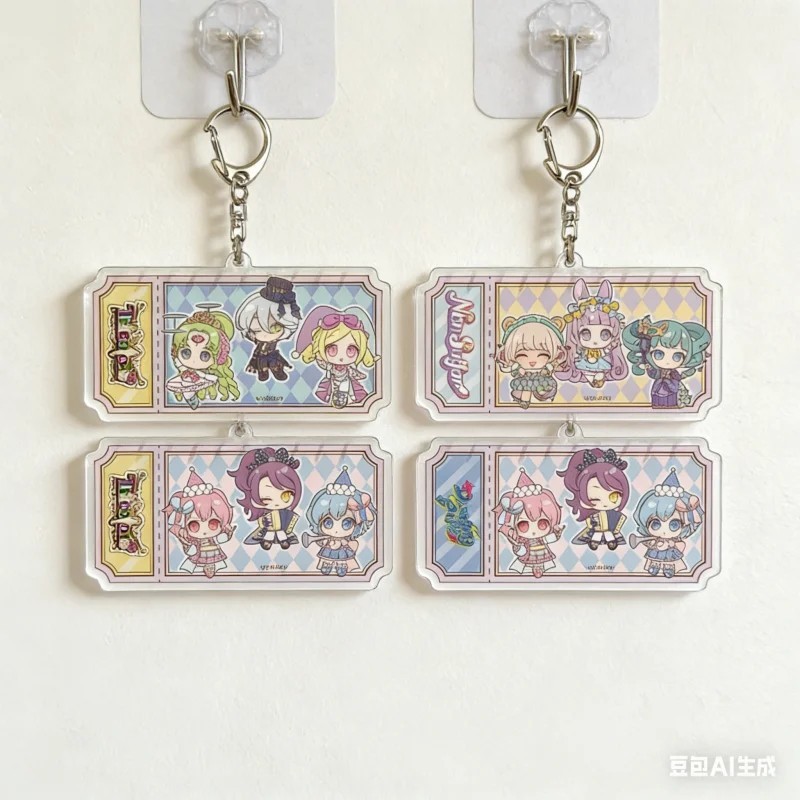 Móc khóa Anime Pripara Acrylic Mica hình vé Ticket trang trí cặp sách balo phụ kiện xinh xắn quà tặn