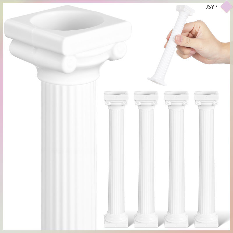 6 Chiếc Trụ Cột La Mã Trắng Mini Nhựa Trang Trí Bàn Zen Garden Dụng Cụ junshaoyipin