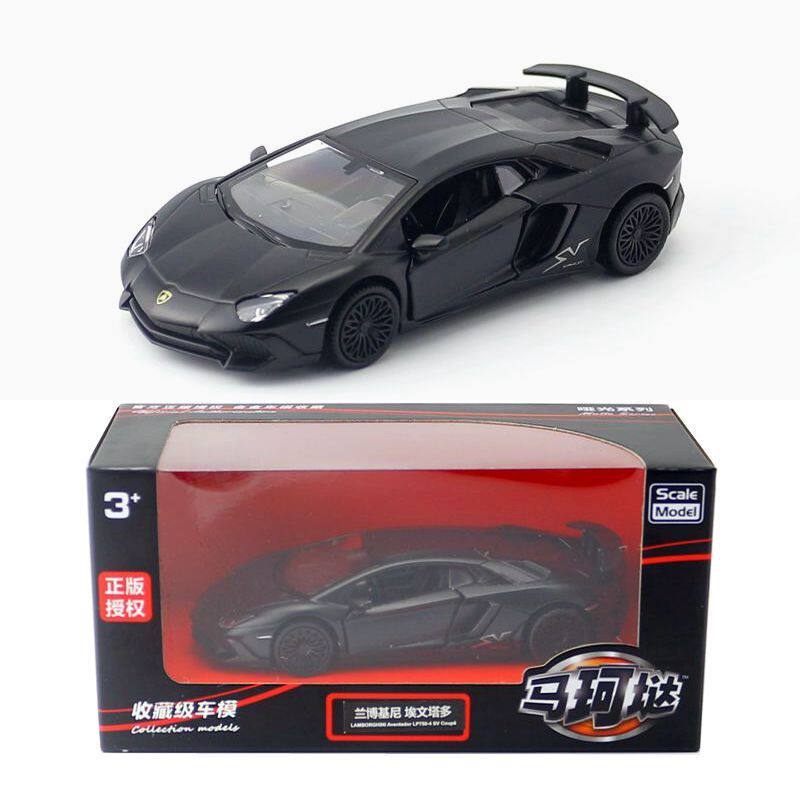 [Xe mô hình] 2 Miễn phí vận chuyển Yufeng Lamborghini LP750-4 Mẫu xe hợp kim Matte Black Children Pu