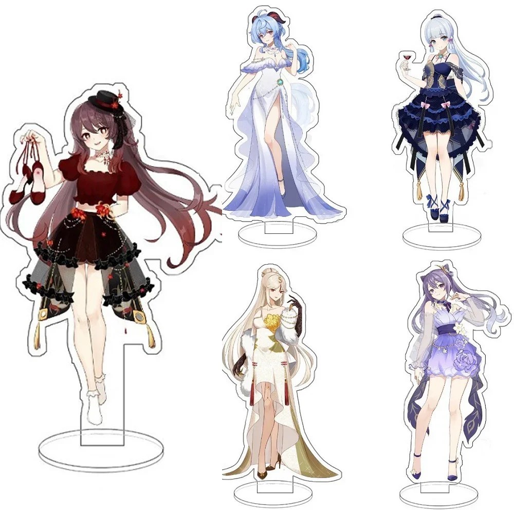 Standee Genshin Impact Mô hình Mica Acrylic Nhân vật Hu Tao Ganyu Ayaka Keqing Shenhe Trang trí Bàn 