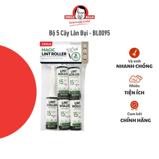 Bộ 5 cây lăn bụi quần áo bỏ túi uncle bilss bl0095 size du lịch - nhỏ gọn - tiện dụng