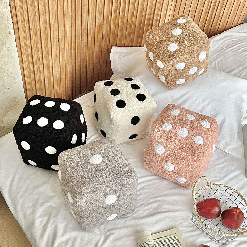 【Ready Stock】 INS Creative Simple Home Ornament Pillow Fun Simulation Dice Plush Toy Sofa Cushion Fu