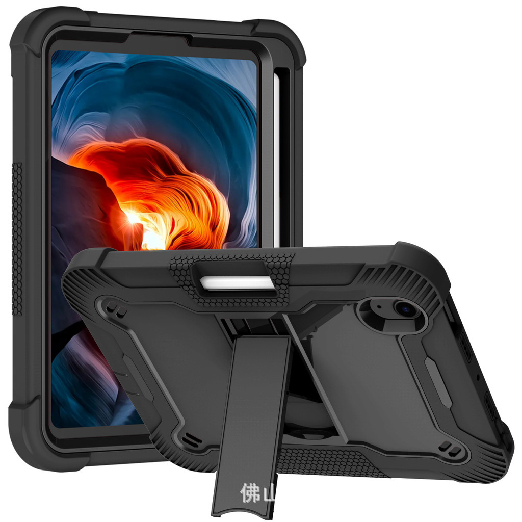 Popular~Suitable for Apple iPadmini6Silicone 3-in-1 tablet case with pen slot and stand, full covera