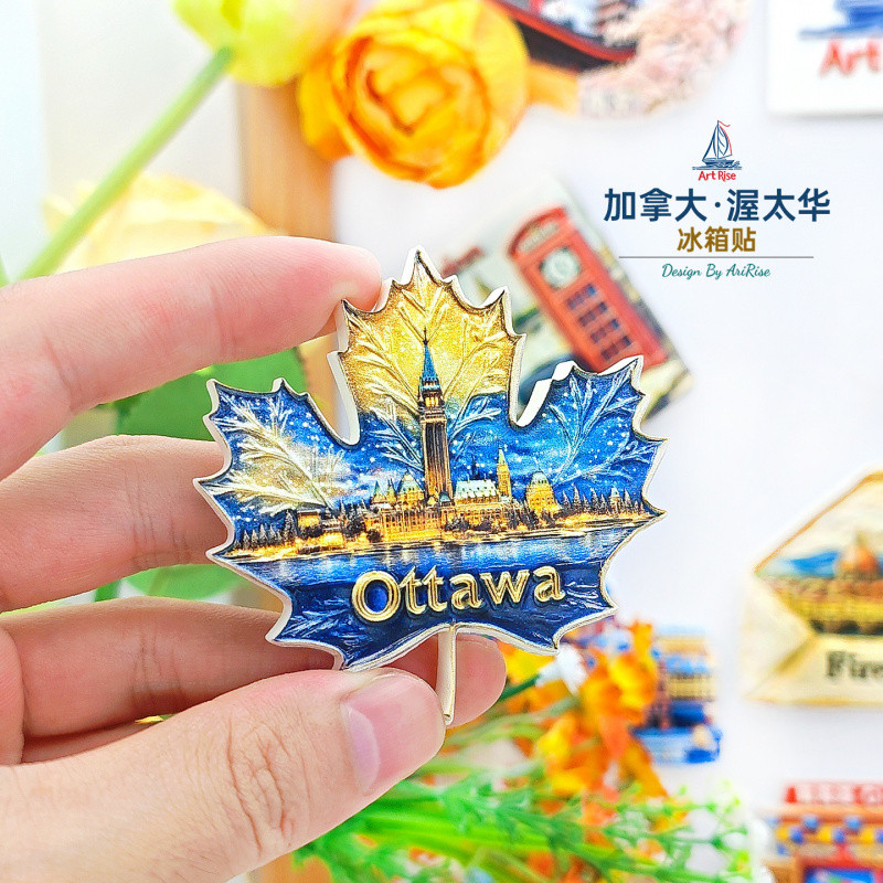Canada Ottawa Lá Phong Dán Tủ Lạnh Ba Chiều Từ Tính Dán Du Lịch Quà Lưu Niệm Quà Tặng Trang Trí Nhà 