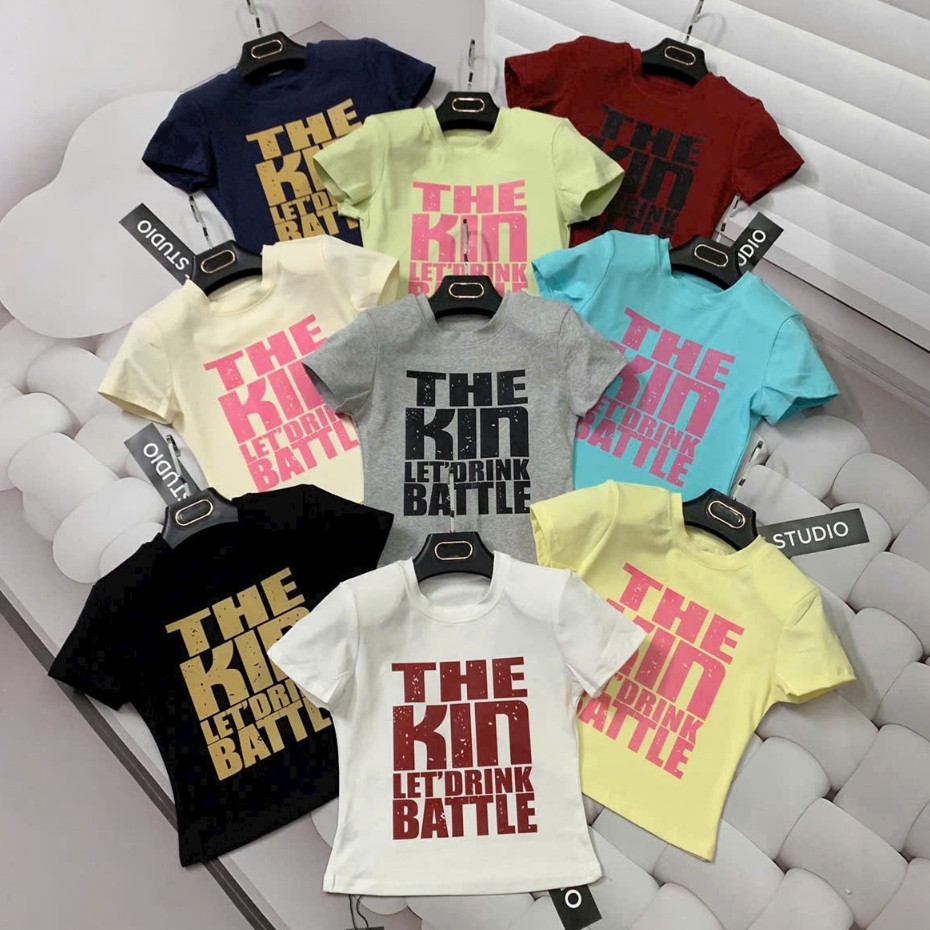 Áo Thun Baby Tee form Tôn Dáng Chữ The Kin Tone Pastel Chất Cotton Borip 4C - Thiên An Store