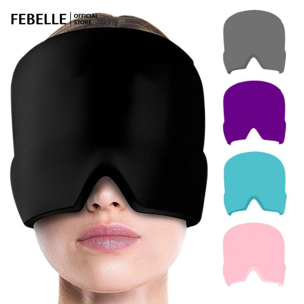 Gel Ice Headache Migraine Relief Hat Nén Lạnh Trị Liệu Nắp Băng Quấn Đầu Có Mắt