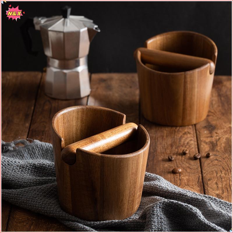 N & X Kno The Slag Buet Coffee Ground Kno Box Ground Coffee Container Gỗ nguyên khối Knoing Tank Cof