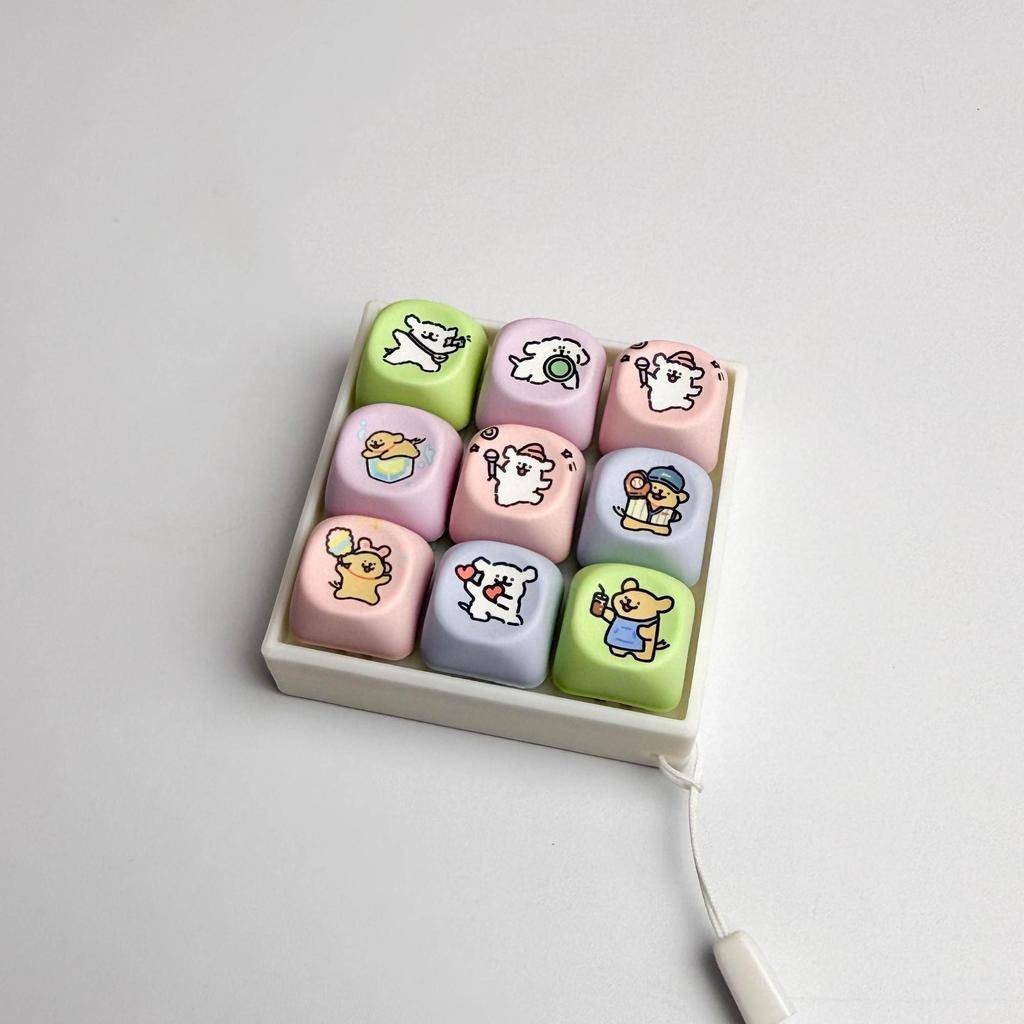 Line Puppy Axis Tester Đồ chơi giải nén màu Macaron dễ thương Giải nén Công cụ tiện dụng Âm thanh cơ