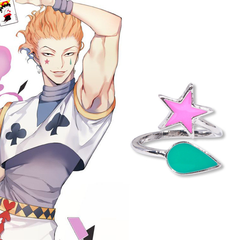Hàng hóa hoạt hình Thợ săn toàn thời gian Hisoka Hisoka Hisoka Giọt nước Ngôi sao năm cánh Logo Nhẫn