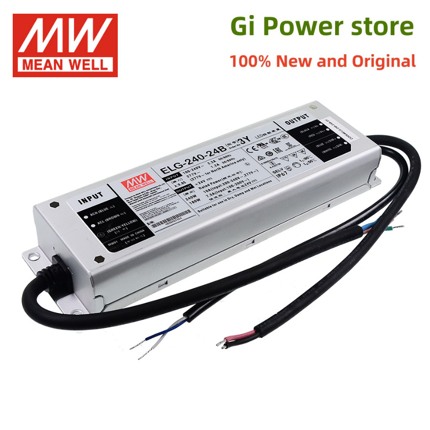 ELG-240 24 / 36 / 42 / 48 / 54 3Y A / B / DA MW LED chống nước Điện áp không đổi ELG-240-48B-3Y ELG-