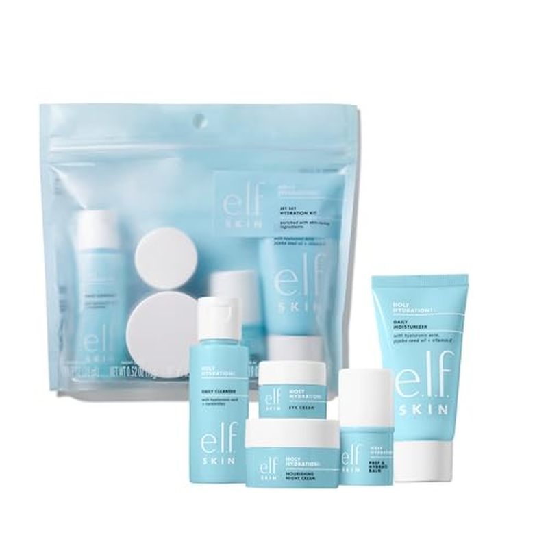 e.l.f. SKIN Holy Hydration Jet Set Hydration Kit, Travel Friendly Hydrating Skincare Set, Face Clean