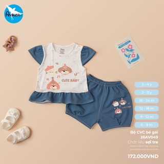 Bộ Avaler cộc tay mềm mát bé gái