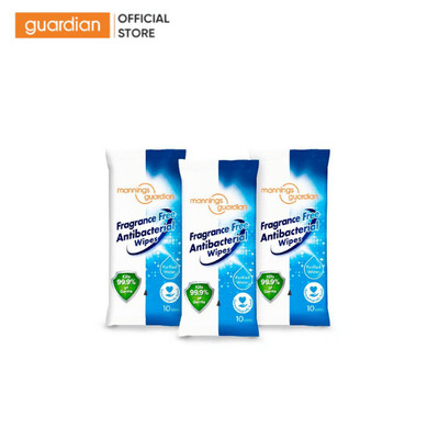 Khăn Ướt Kháng Khuẩn Mannings Guardian Antibacterial Fragrance Free Wipes Không Hương (3 Gói) | Guardian Việt Nam