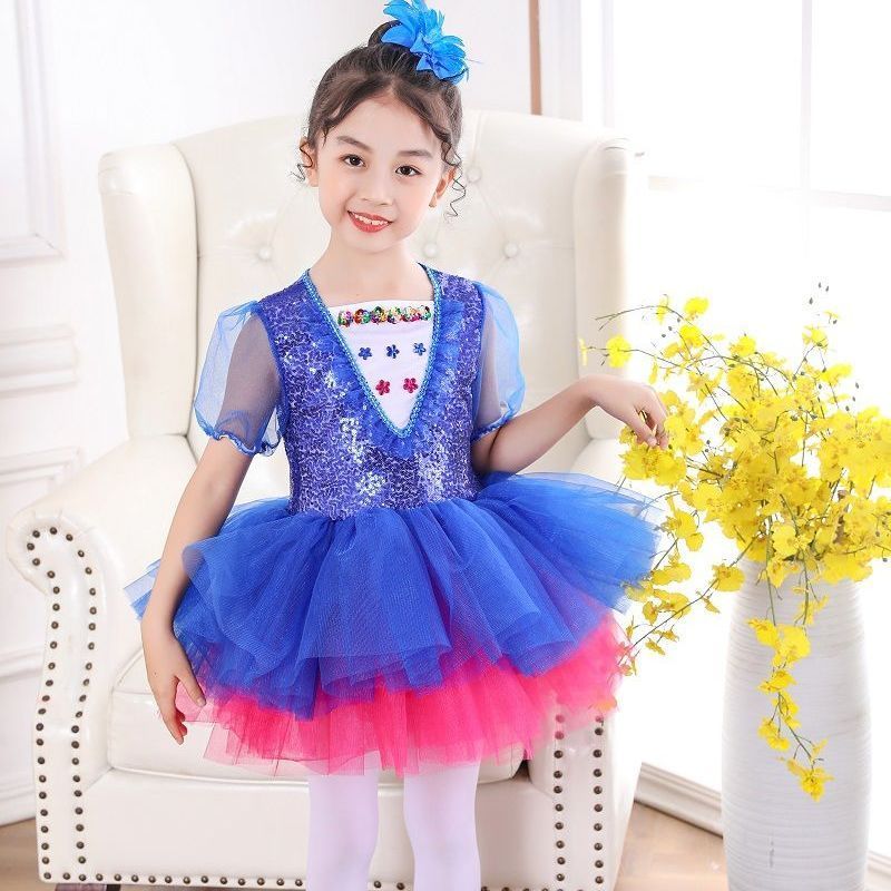 Trẻ Em Trẻ Em Trang Phục Bé Gái Công Chúa Puffy Gạc Váy Mẫu Giáo Khiêu Vũ Trang Phục Dễ Thương Puffy