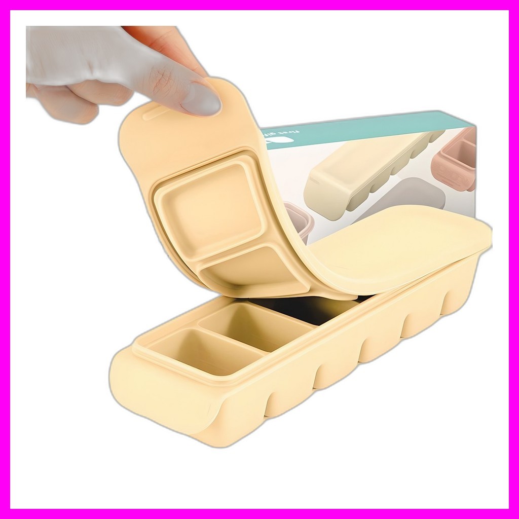 Dual Lock Baby Food Cube 6 Khoang Màu Be 180ml 1 cái