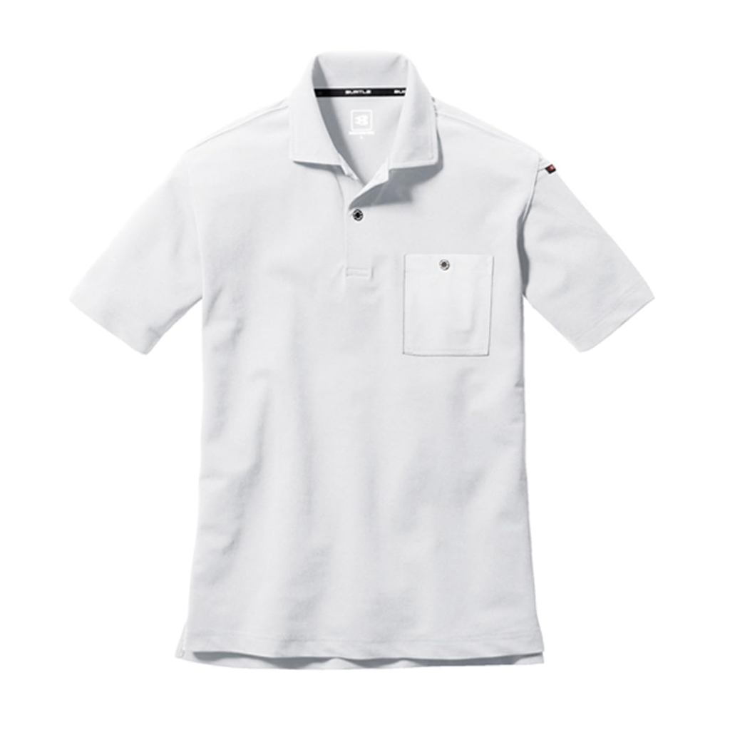 BURTLE Short Sleeve Polo Shirt (Unisex) All-Season White 667 29 M