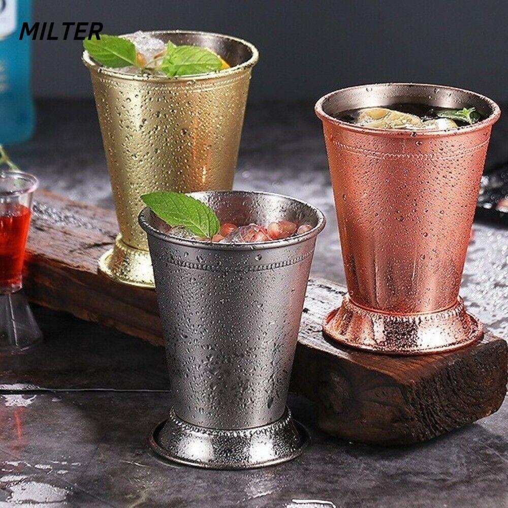 Cốc Julep Cán Bạc Hà, Cốc Cocktail Vàng Inox, Bạc 350ml Mojito Cocktail Kính Nhà Bếp