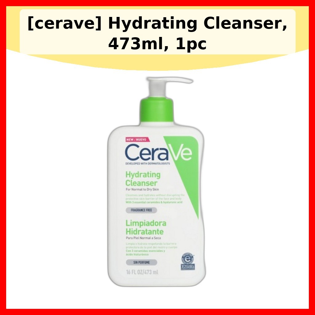 [cerave] Sữa rửa mặt dưỡng ẩm 473ml, 1 chai / Sữa rửa mặt Hàn Quốc / Công thức dịu nhẹ / Chính hãng 