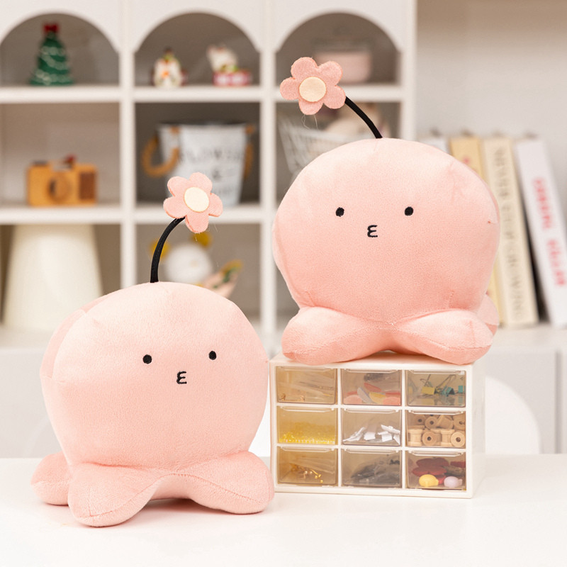 Su 'yangCute Pink Octopus Plush Toy, Bạch Tuộc Nhồi Bông Mềm Có Hoa, Gối Bạch Tuộc Kawaii, Quà Tặng 