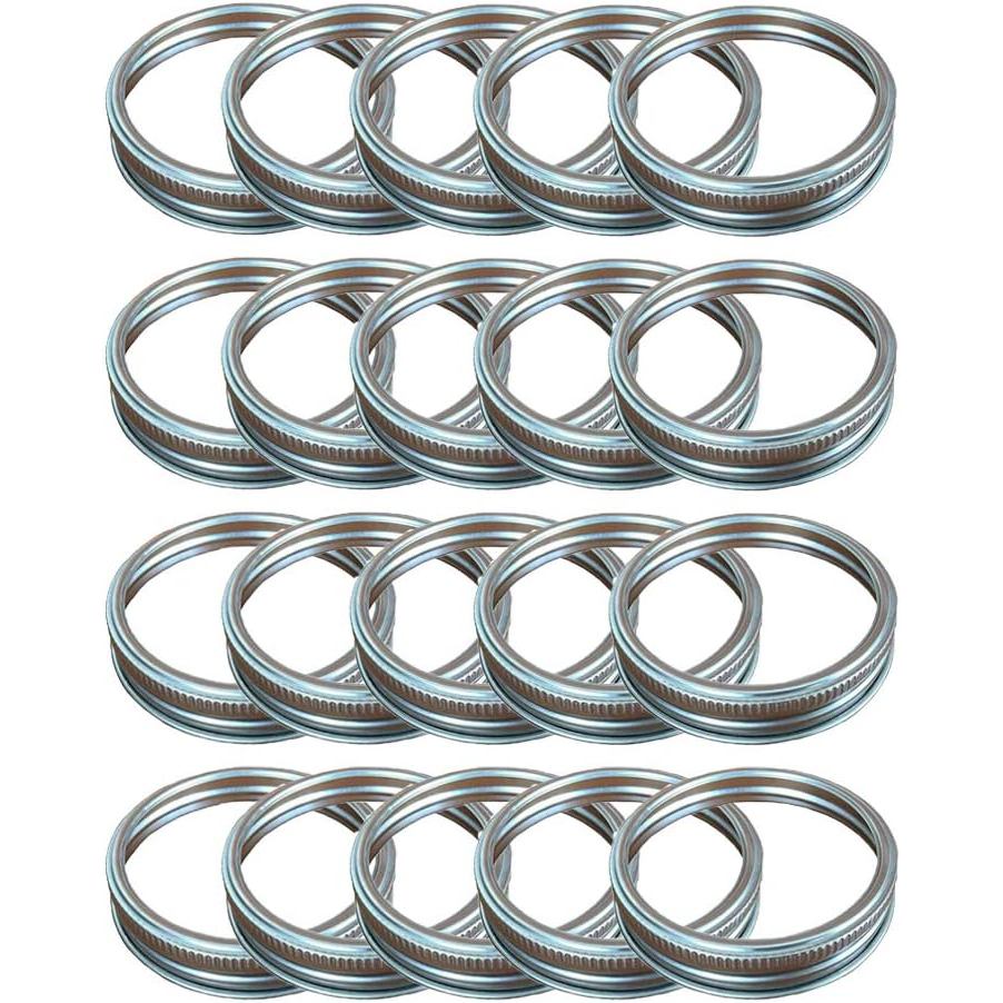 24 Nhẫn thay thế Mason Jar bạc chống gỉ, 70mm Miệng thông thường Mason Jar Nắp đậy nắp chai đóng hộp
