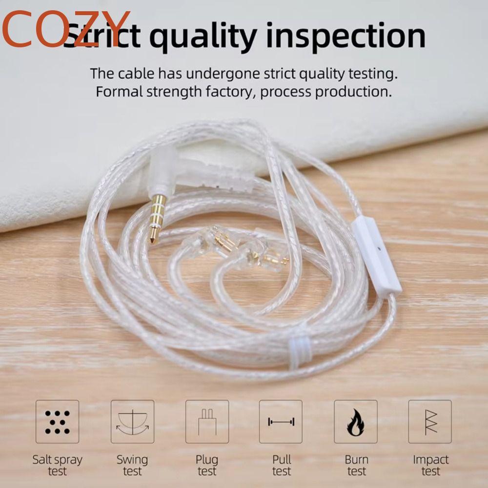 Cáp tai nghe COZY KZ, Cáp nâng cấp mạ bạc Dây tai nghe KZ, Âm thanh di động 3,5MM 2PIN Độ bền cao có