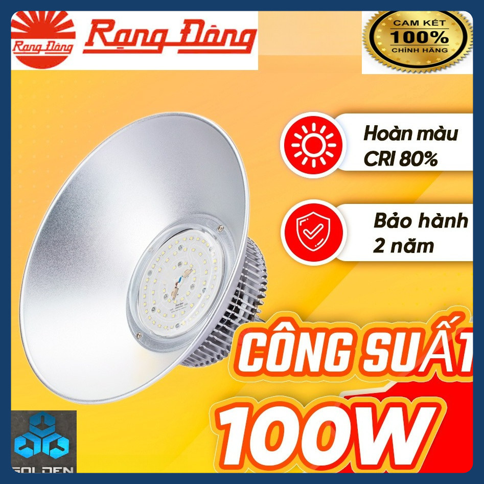 (Rạng Đông) Đèn led Highbay nhà xưởng 100W -Tản nhiệt, chiếu sáng liên tục Model: HB02 - Có bán sỉ